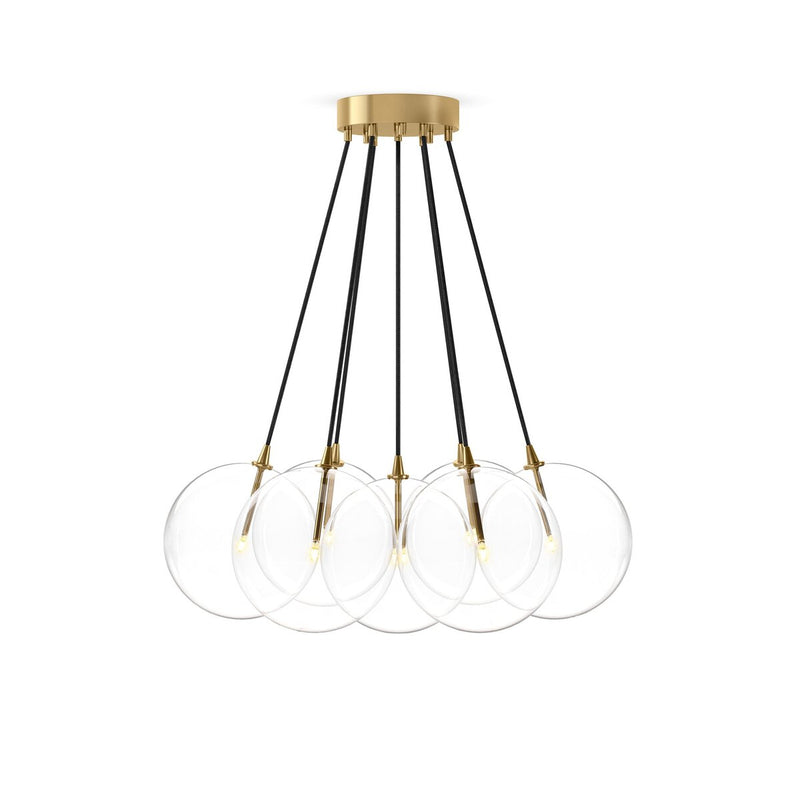Cloud 7 Globe Chandelier - Burnished Brass