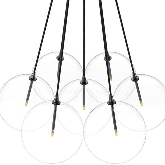 Cloud 7 Globe Chandelier - Black Gunmetal