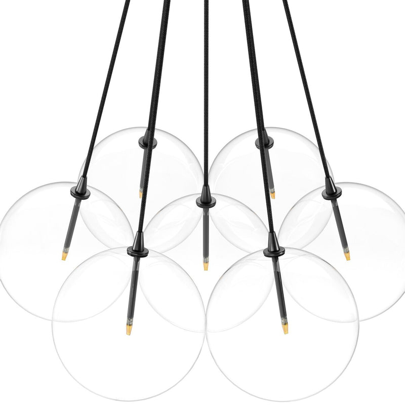 Cloud 7 Globe Chandelier - Black Gunmetal