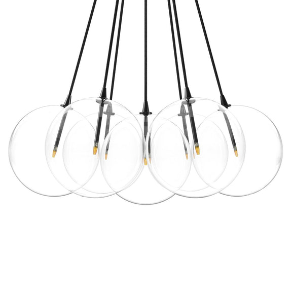 Cloud 7 Globe Chandelier - Black Gunmetal