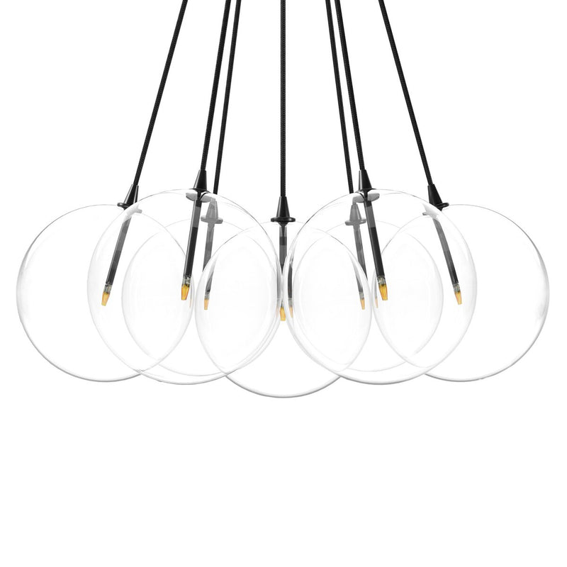 Cloud 7 Globe Chandelier - Black Gunmetal