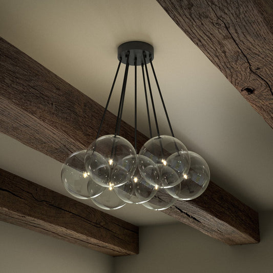 Cloud 7 Globe Chandelier - Black Gunmetal