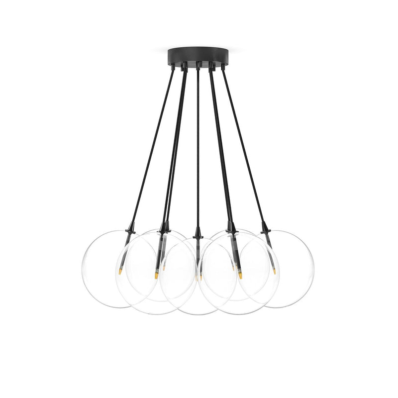 Cloud 7 Globe Chandelier - Black Gunmetal