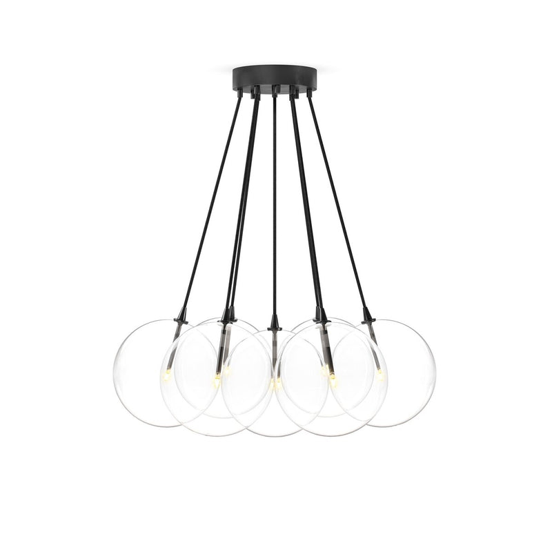 Cloud 7 Globe Chandelier - Black Gunmetal