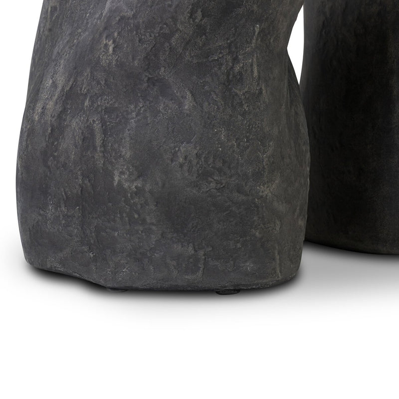 Bomba End Table Set - Textured Black Concrete