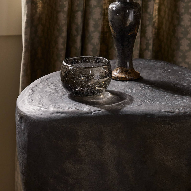Bomba Tall End Table - Textured Black Concrete