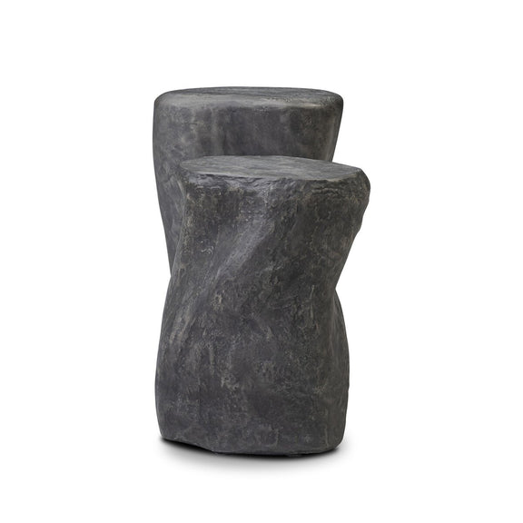 Bomba End Table Set - Textured Black Concrete