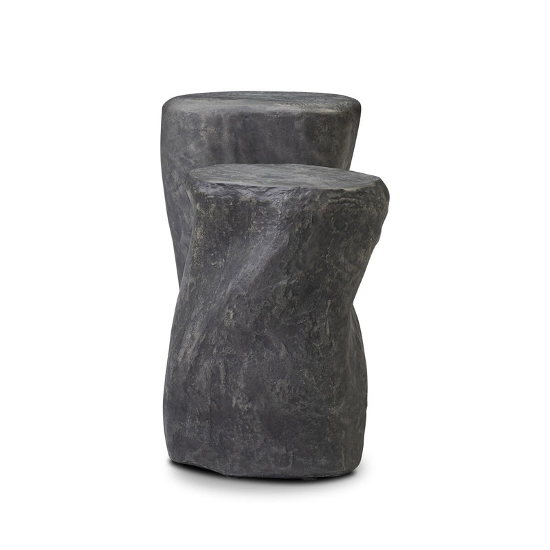 Bomba End Table Set - Textured Black Concrete