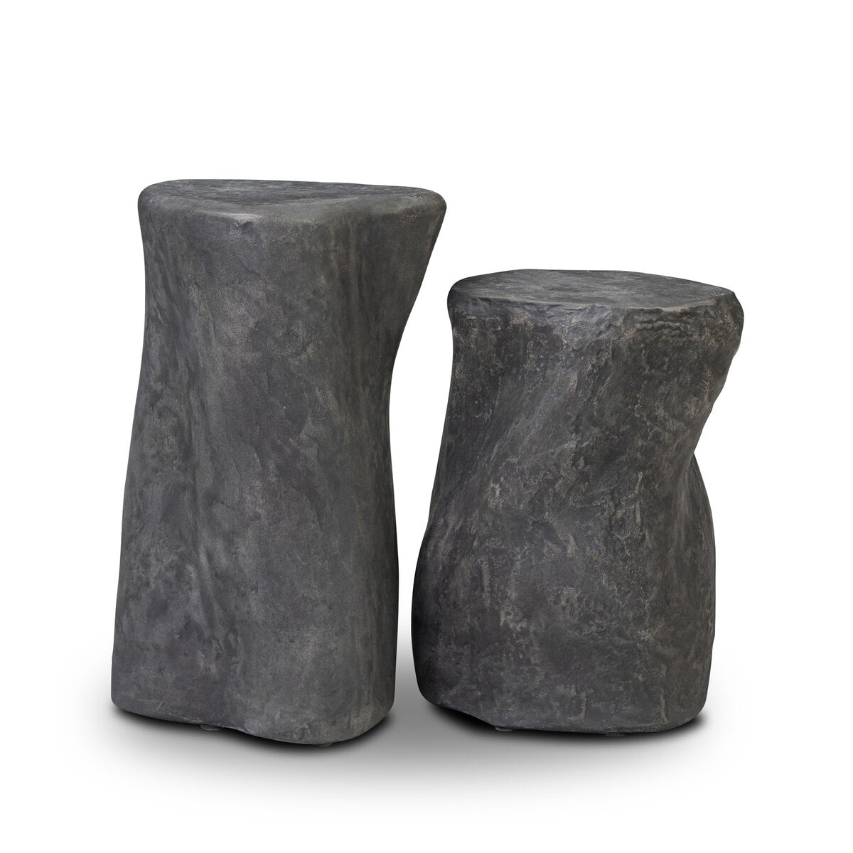 Bomba End Table Set - Textured Black Concrete