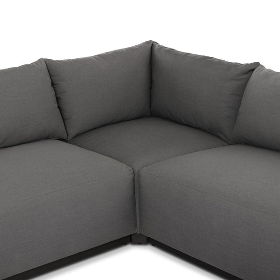 Branford Outdoor Metal 3-Piece Sectional - Arashi Graphite