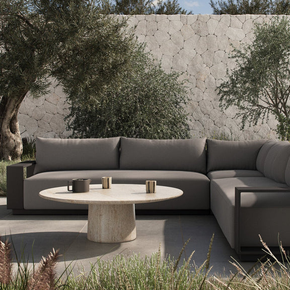 Branford Outdoor Metal 3-Piece Sectional - Arashi Graphite