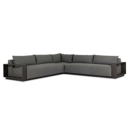 Branford Outdoor Metal 3-Piece Sectional - Arashi Graphite