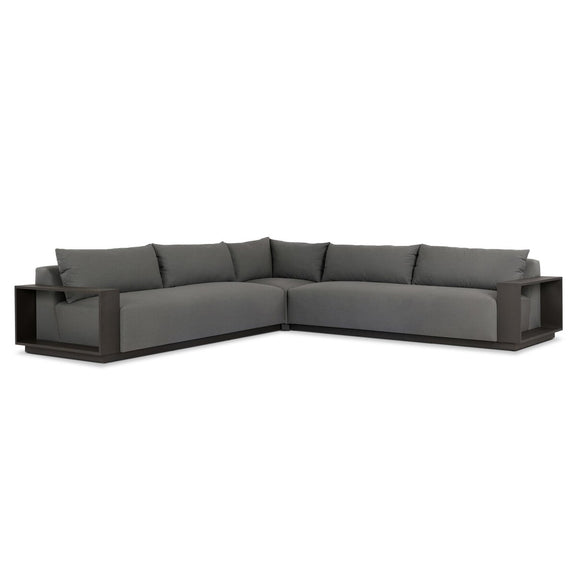 Branford Outdoor Metal 3-Piece Sectional - Arashi Graphite