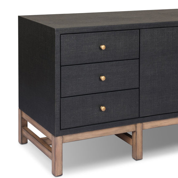 Fiona Media Console - Black Raffia