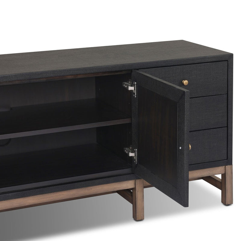 Fiona Media Console - Black Raffia