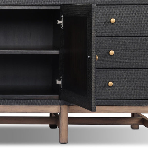 Fiona Media Console - Black Raffia