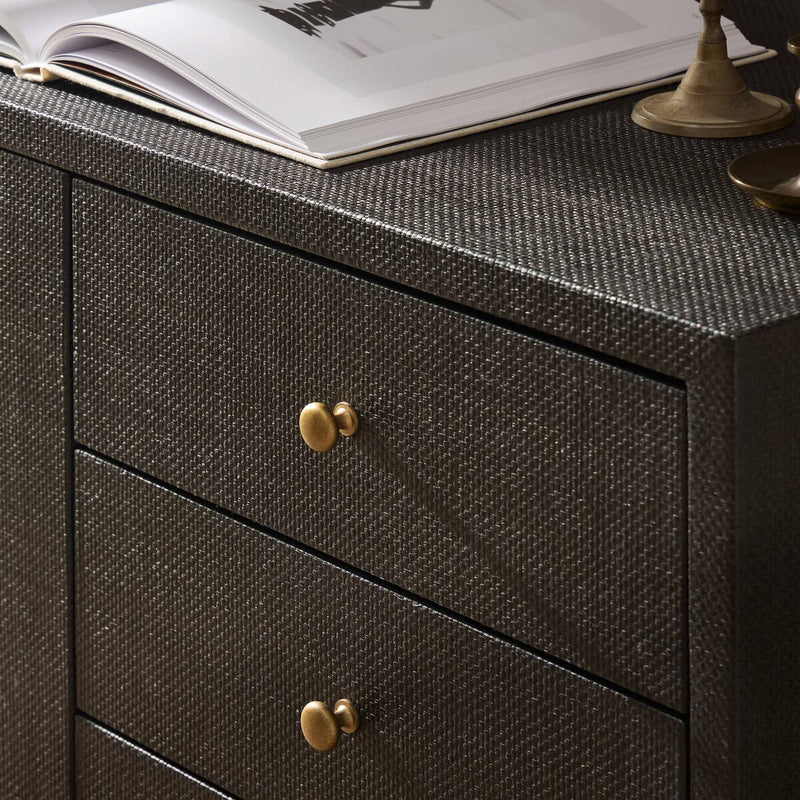Fiona Media Console - Black Raffia