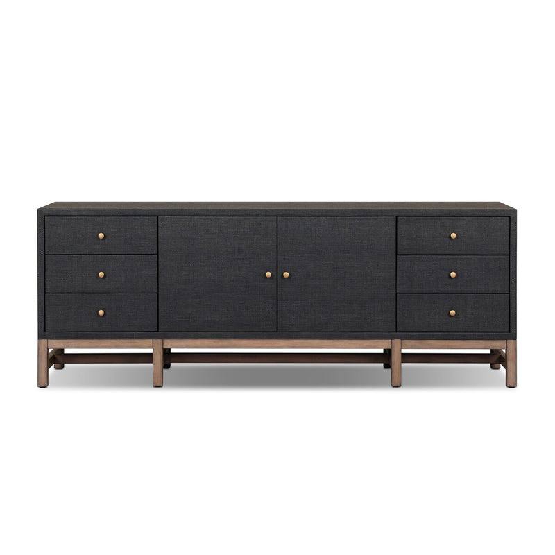 Fiona Media Console - Black Raffia