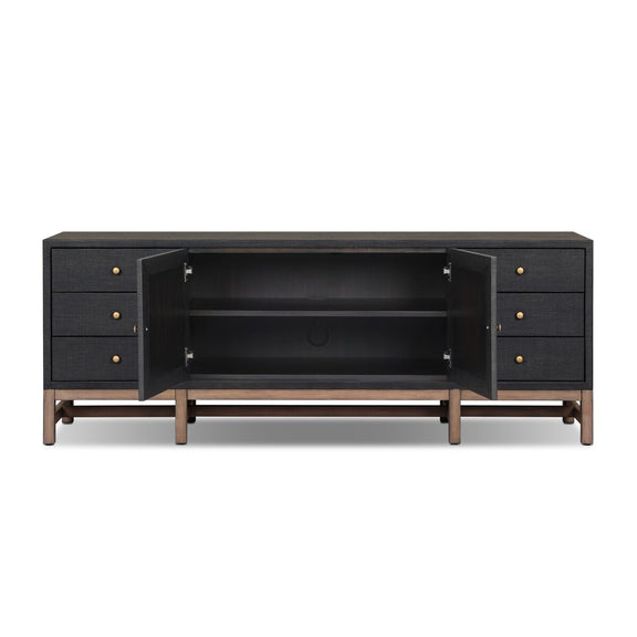 Fiona Media Console - Black Raffia