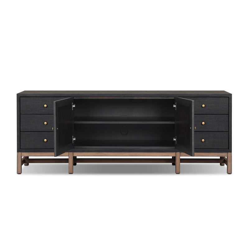 Fiona Media Console - Black Raffia