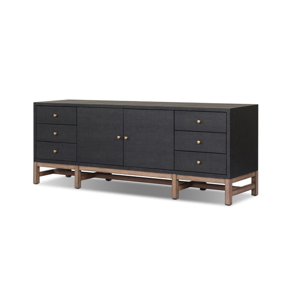 Fiona Media Console - Black Raffia