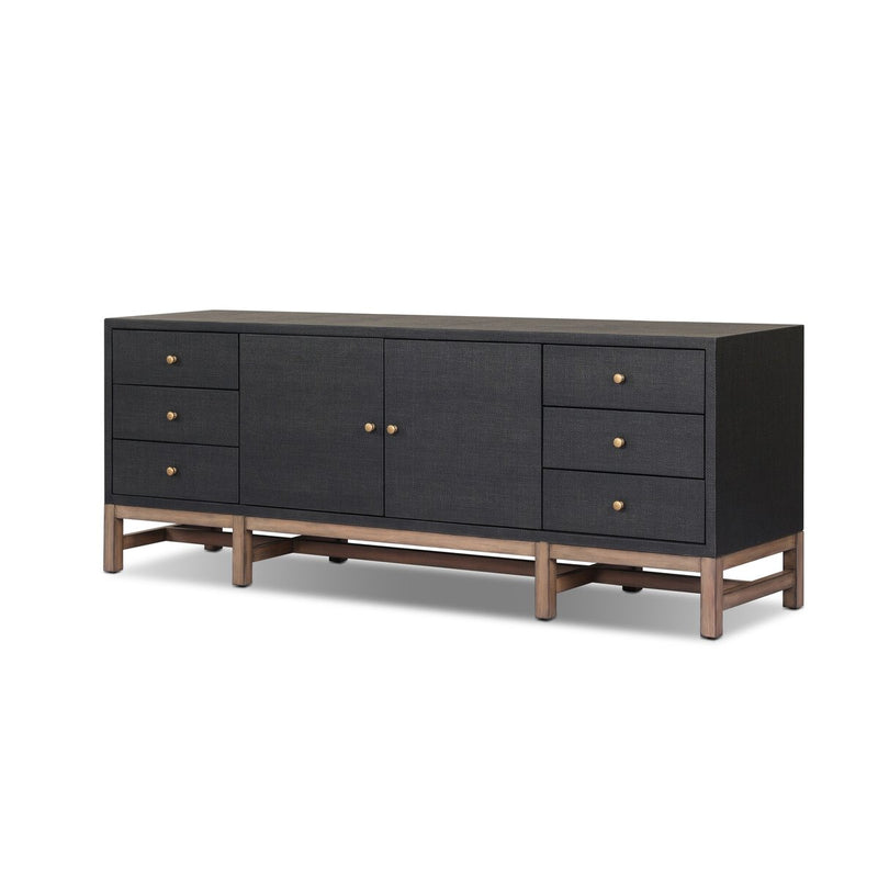 Fiona Media Console - Black Raffia