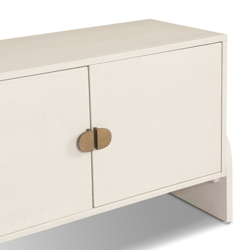 Cressida Media Console - Ivory Painted Linen