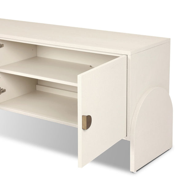 Cressida Media Console - Ivory Painted Linen
