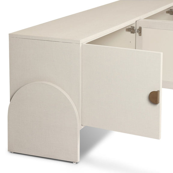 Cressida Media Console - Ivory Painted Linen