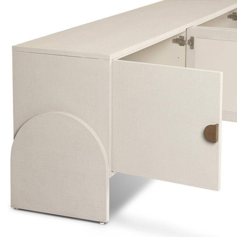 Cressida Media Console - Ivory Painted Linen