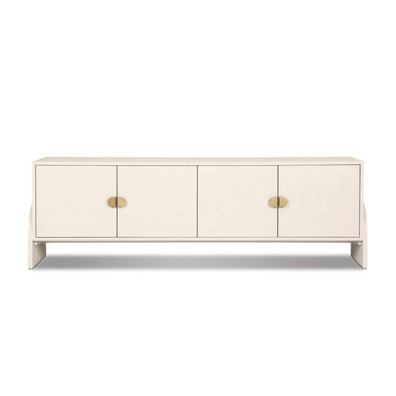 Cressida Media Console - Ivory Painted Linen