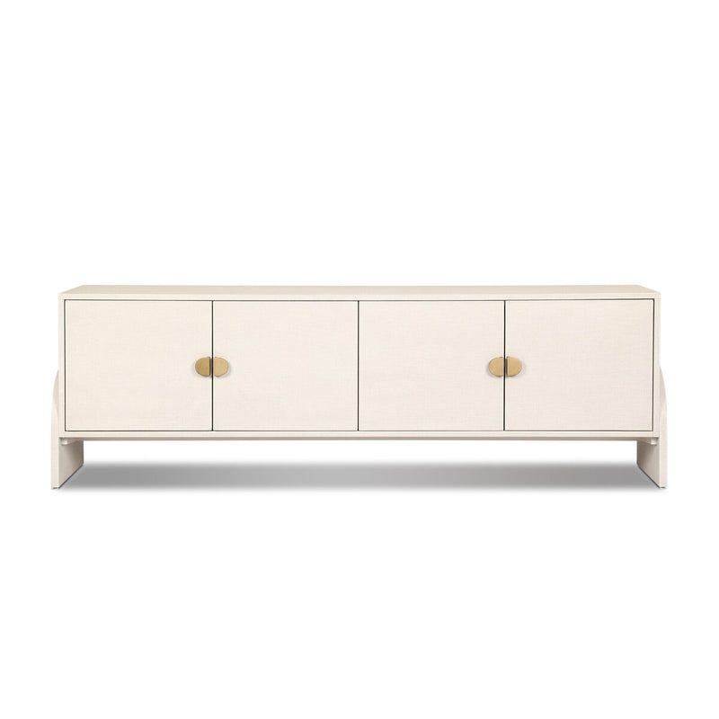 Cressida Media Console - Ivory Painted Linen
