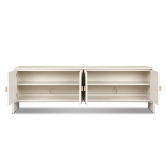 Cressida Media Console - Ivory Painted Linen