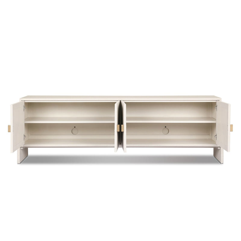 Cressida Media Console - Ivory Painted Linen