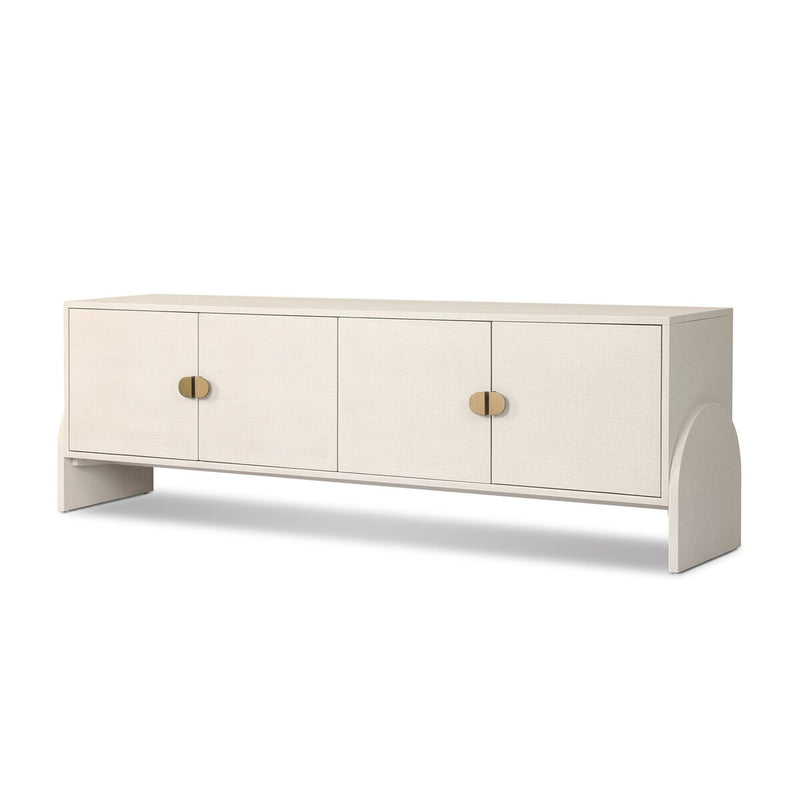 Cressida Media Console - Ivory Painted Linen