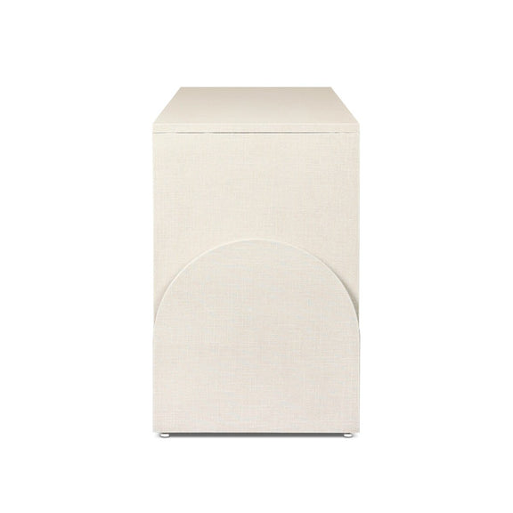 Cressida Media Console - Ivory Painted Linen