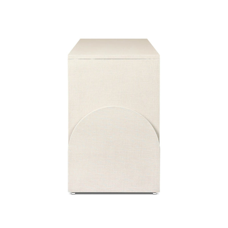 Cressida Media Console - Ivory Painted Linen