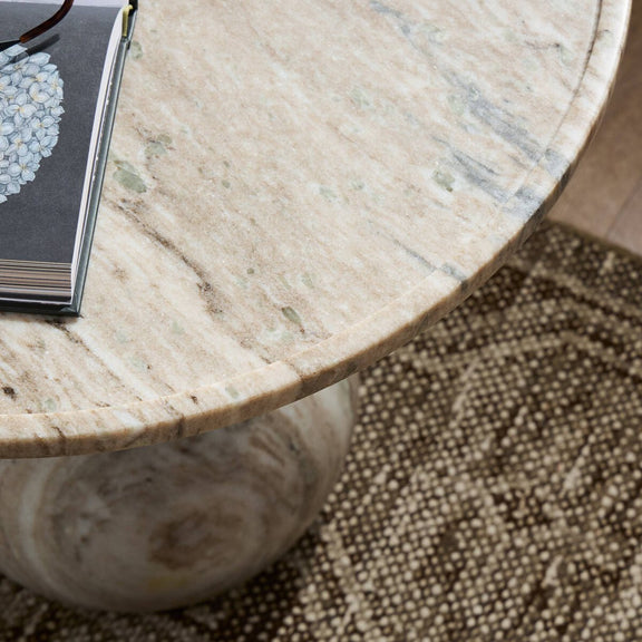 Viola End Table - Antique White Marble