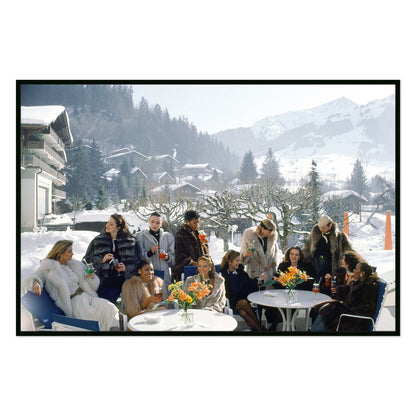 Drinks At Gstaad by Slim Aarons - Black Maple