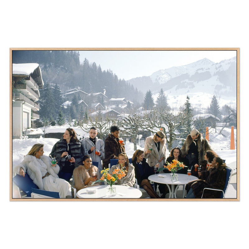 Drinks At Gstaad by Slim Aarons - White Oak