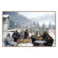Drinks At Gstaad by Slim Aarons - Rustic Walnut