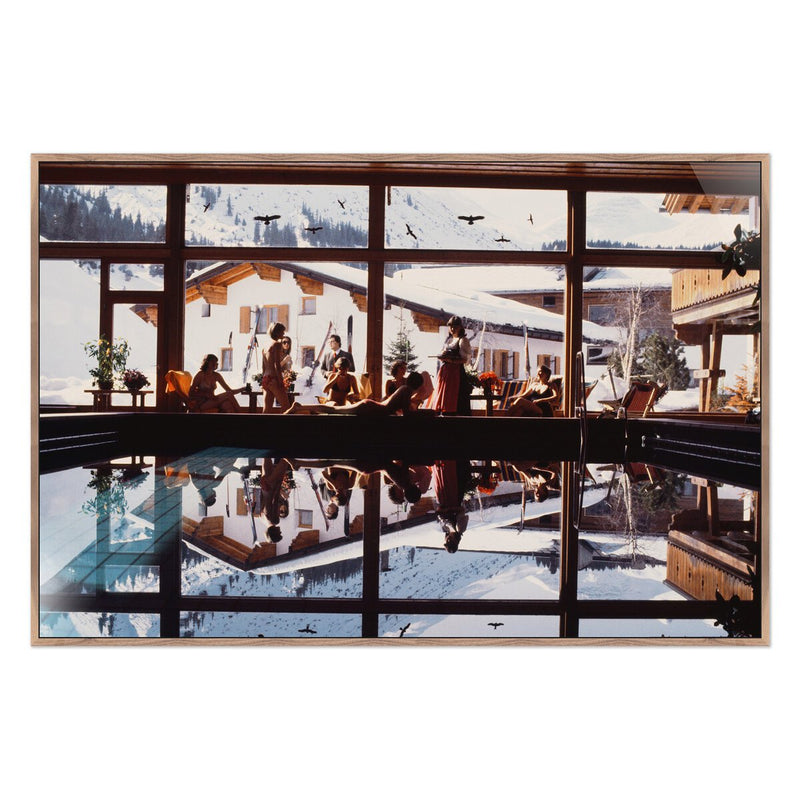 Gasthof Post Pool by Slim Aarons - Rustic Walnut