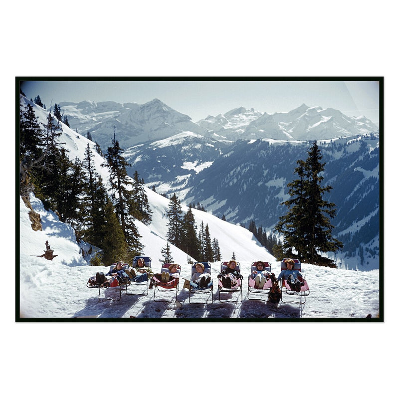 Lounging In Gstaad by  Slim Aarons - Black Maple