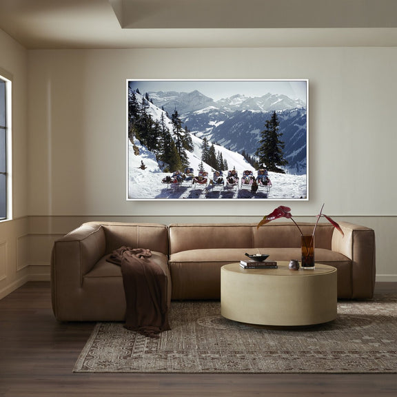 Lounging In Gstaad by  Slim Aarons - White Maple