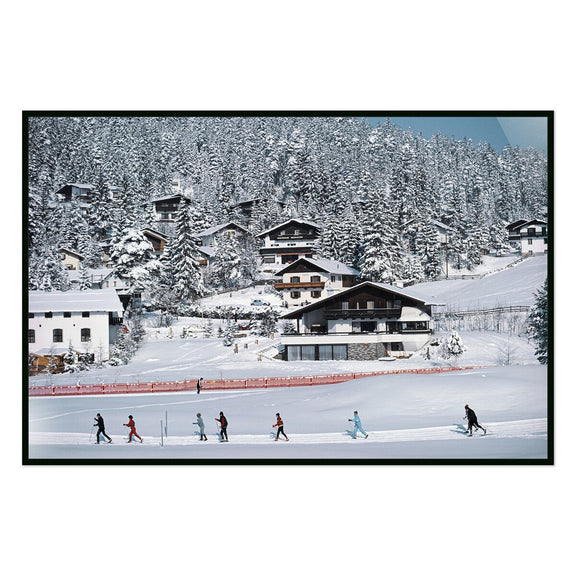 Skiing In Seefeld by Slim Aarons - Black Maple