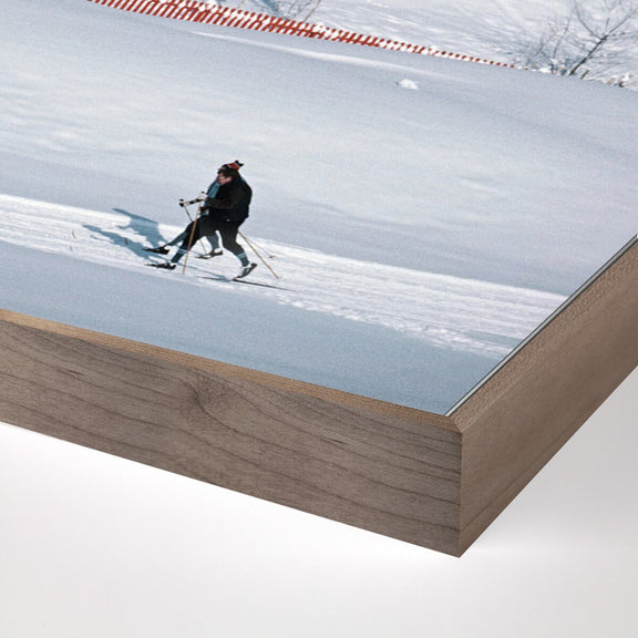 Skiing In Seefeld by Slim Aarons - Rustic Walnut