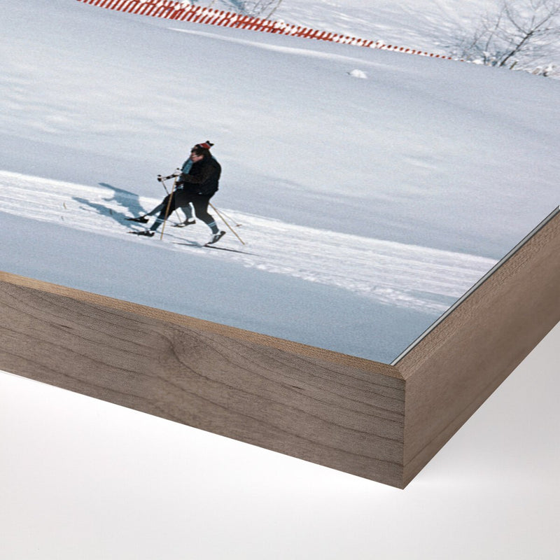 Skiing In Seefeld by Slim Aarons - Rustic Walnut