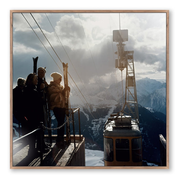 Alpine Skiing by Slim Aarons - Rustic Walnut
