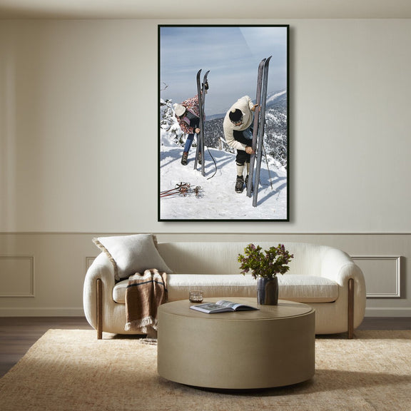 On The Slopes Of Sugarbush by Slim Aarons - Black Maple