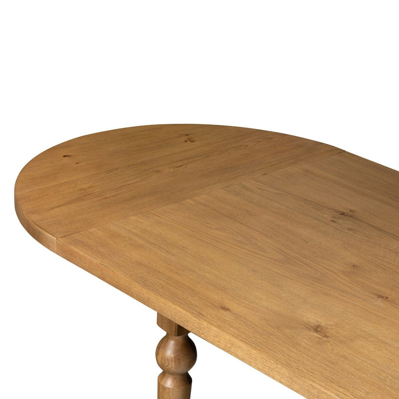 Blinn Oval Leaf Extension Dining Table - Worn Oak Veneer